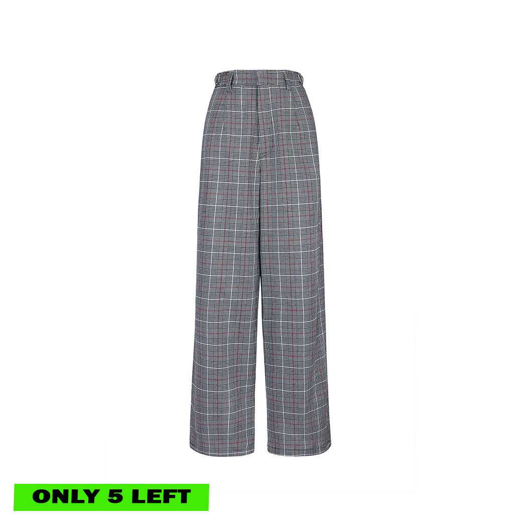 HANNAH PANTS - BLACK/RED TARTAN