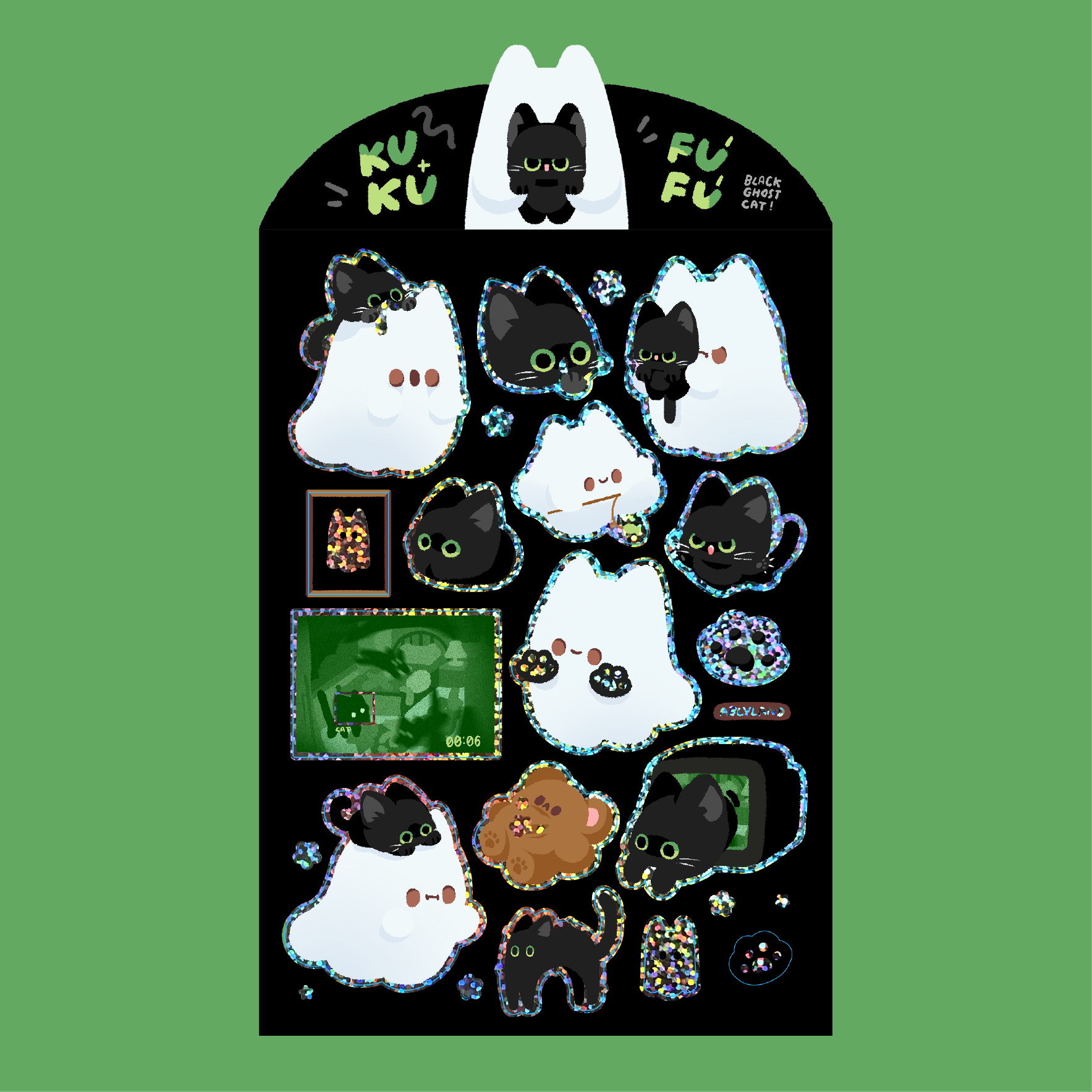 kuku fufu | dot hologram sticker