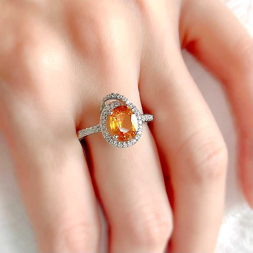 Yellow Sapphire Diamond Gold Ring By SVS Jewelry