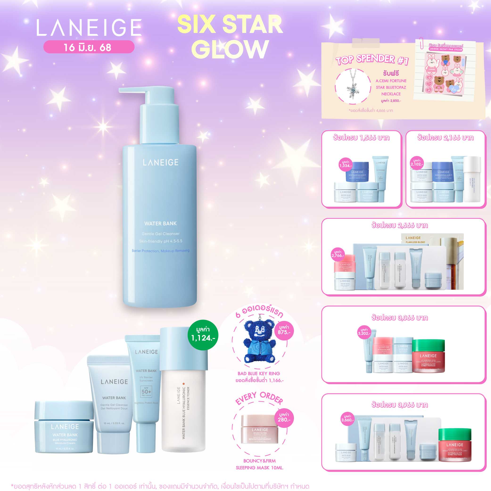 NEW! Water Bank Gentle Gel Cleanser 250 ml.