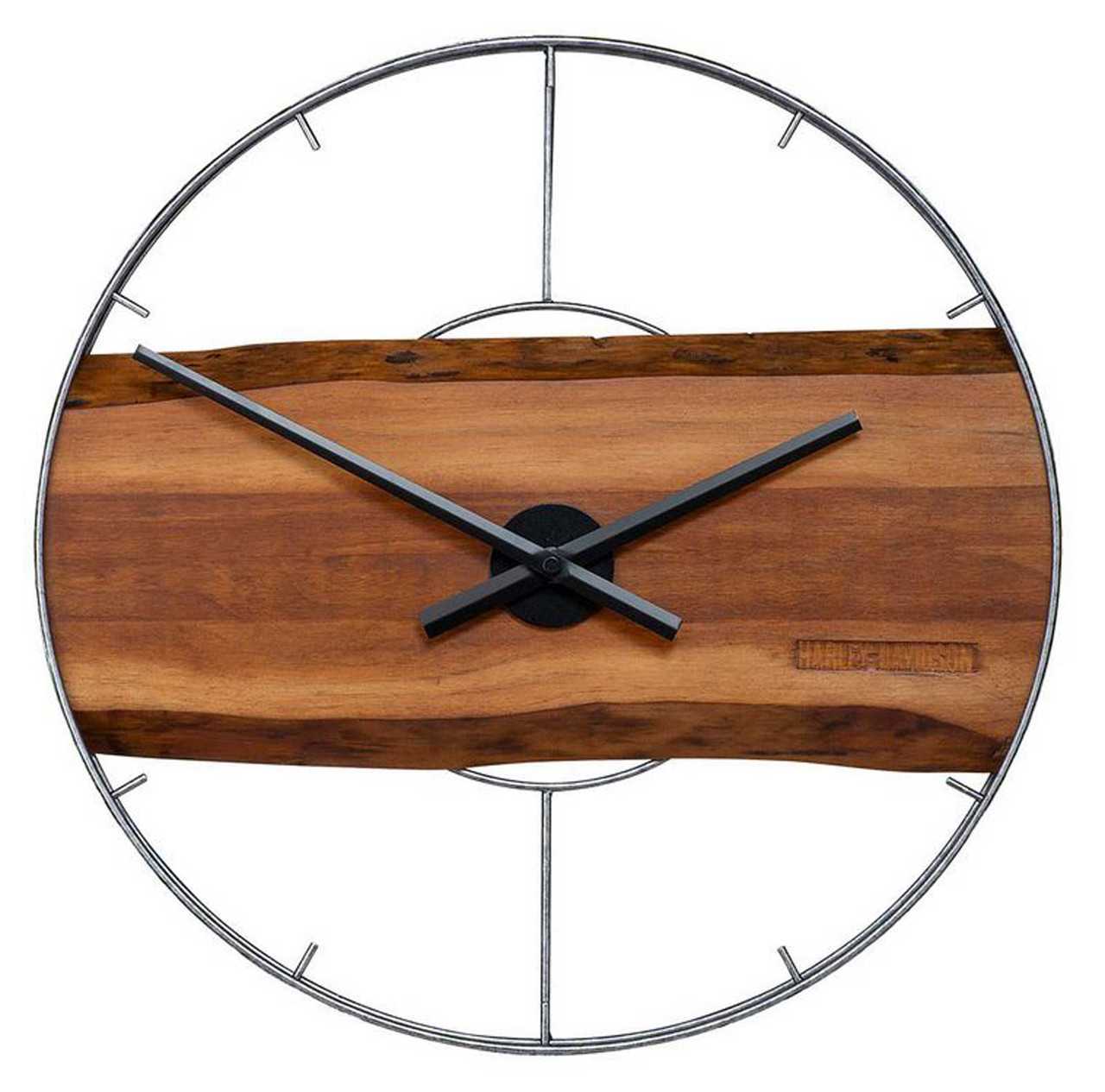 Harley-Davidson® Driftwood Clock, Galvanized Metal Frame & Live Edge Wood, 16 in.