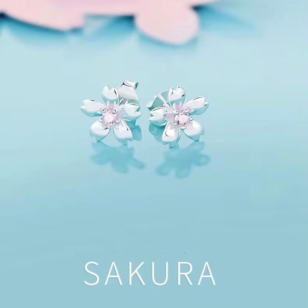 PETCHAEWLY Sakura S925 Stud Earrings 