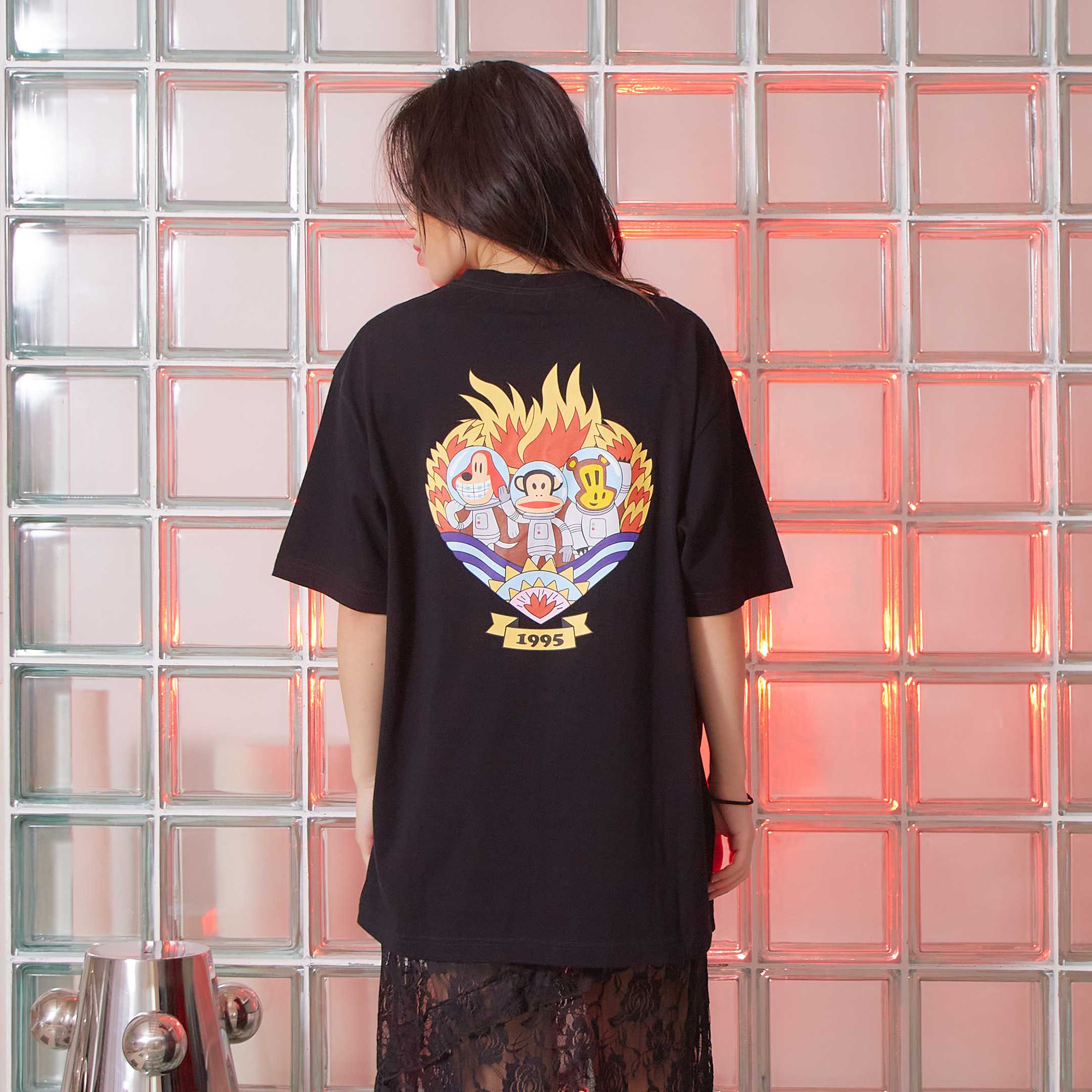 PAUL FRANK เสื้อยืด PF UNI INTERSTELLA HEART TEE