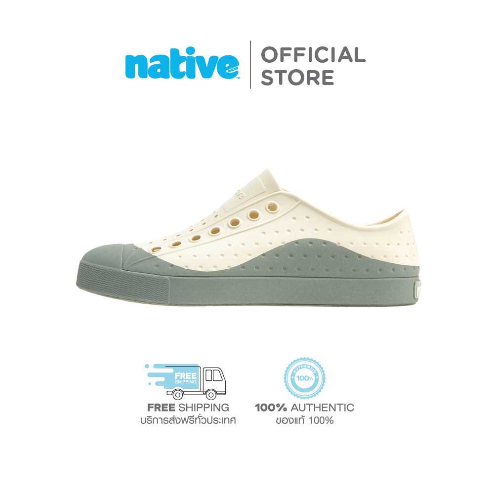 Native รองเท้ากันน้ำผู้ใหญ่ EVA รุ่น Jefferson Wanderfoam Roam Bone White/Relax Green