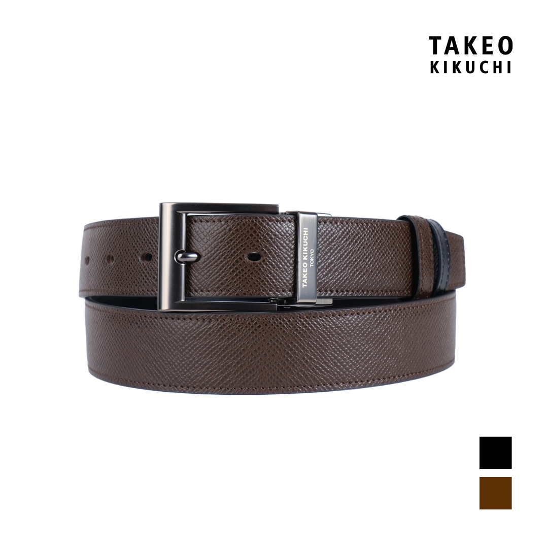 TAKEO KIKUCHI เข็มขัดหนัง 35 MM STONE REVERSIBLE BELT
