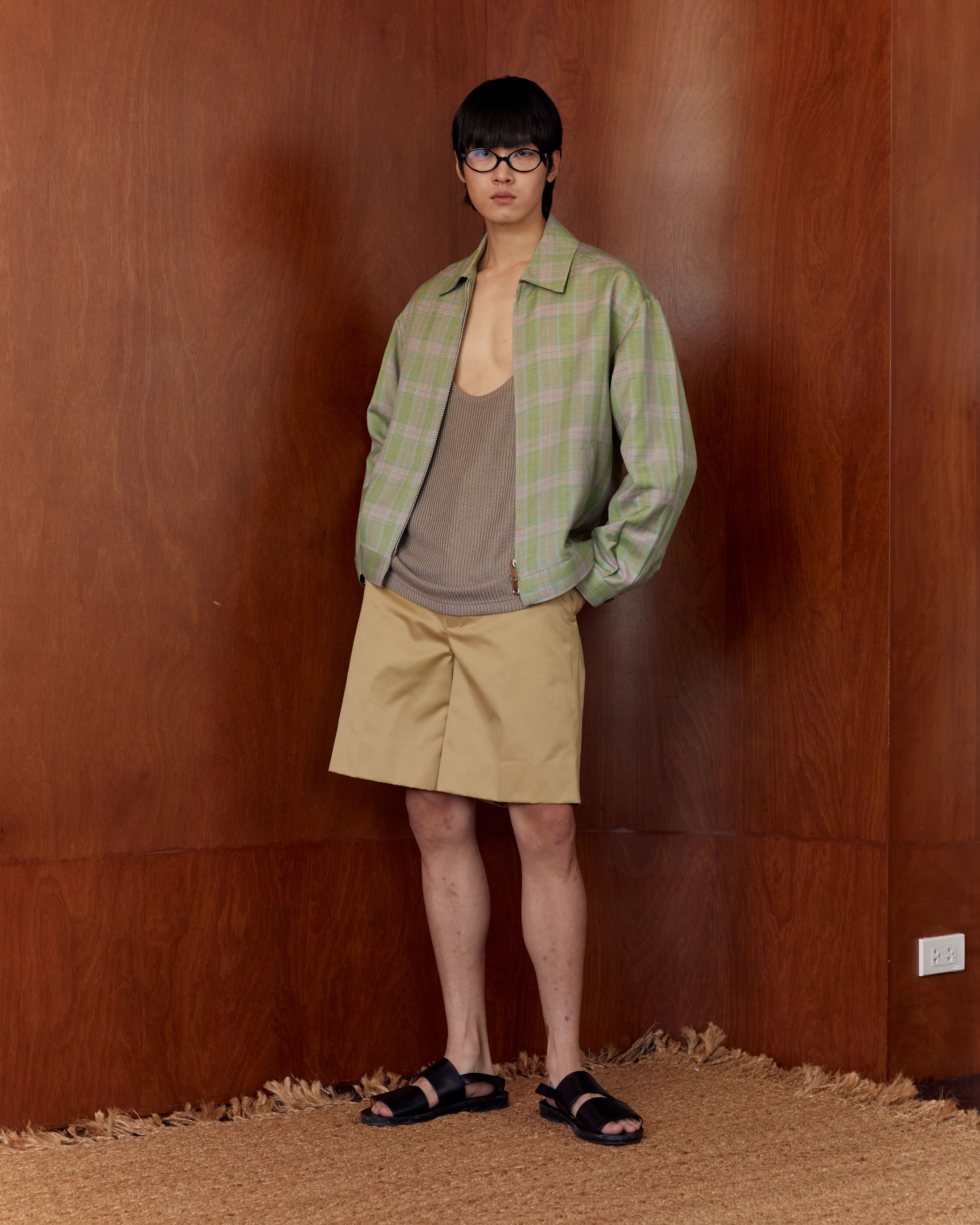 Khaki Cotton Bermuda Shorts