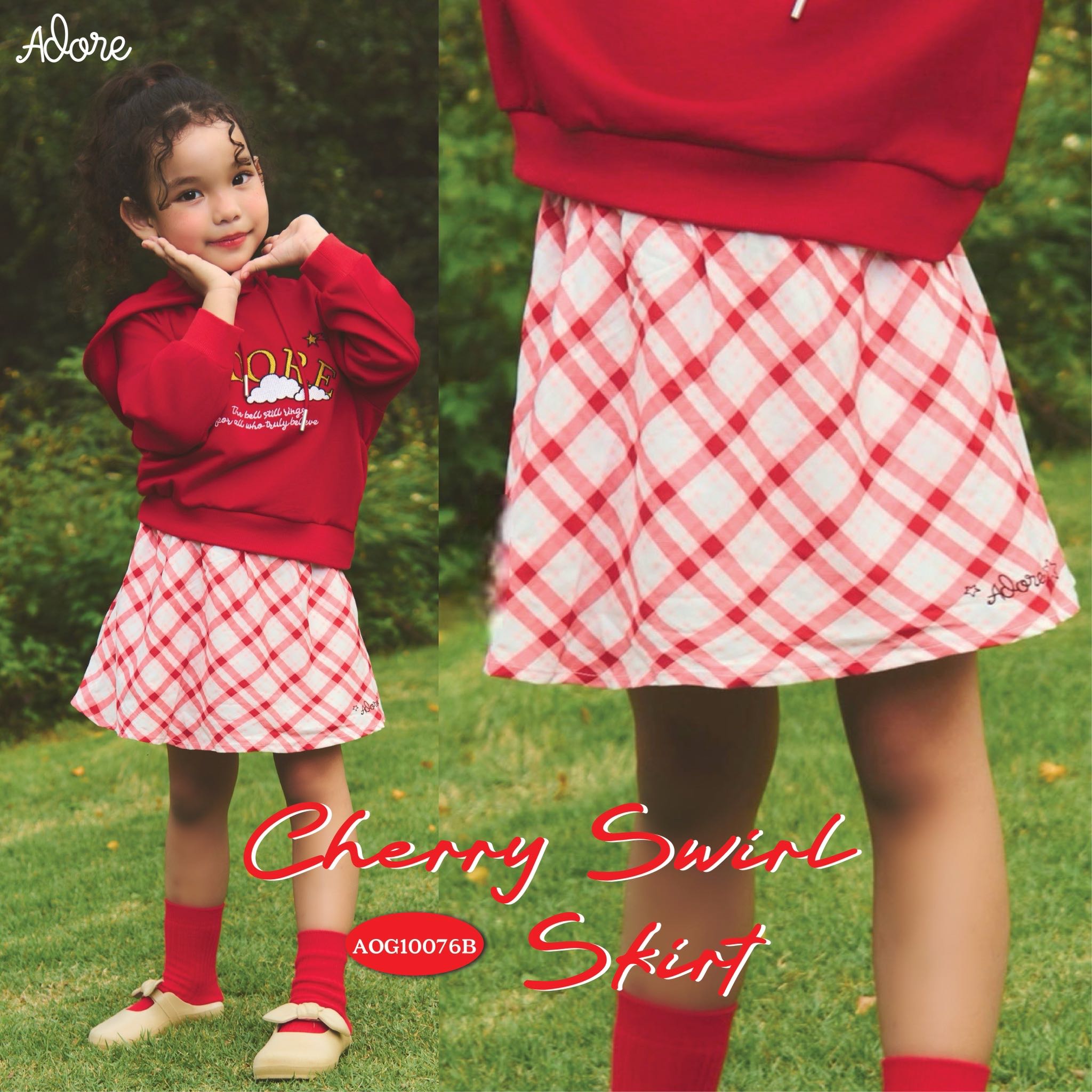 ADORE2112 AOG10076B : CHERRY SWIRL SKIRT