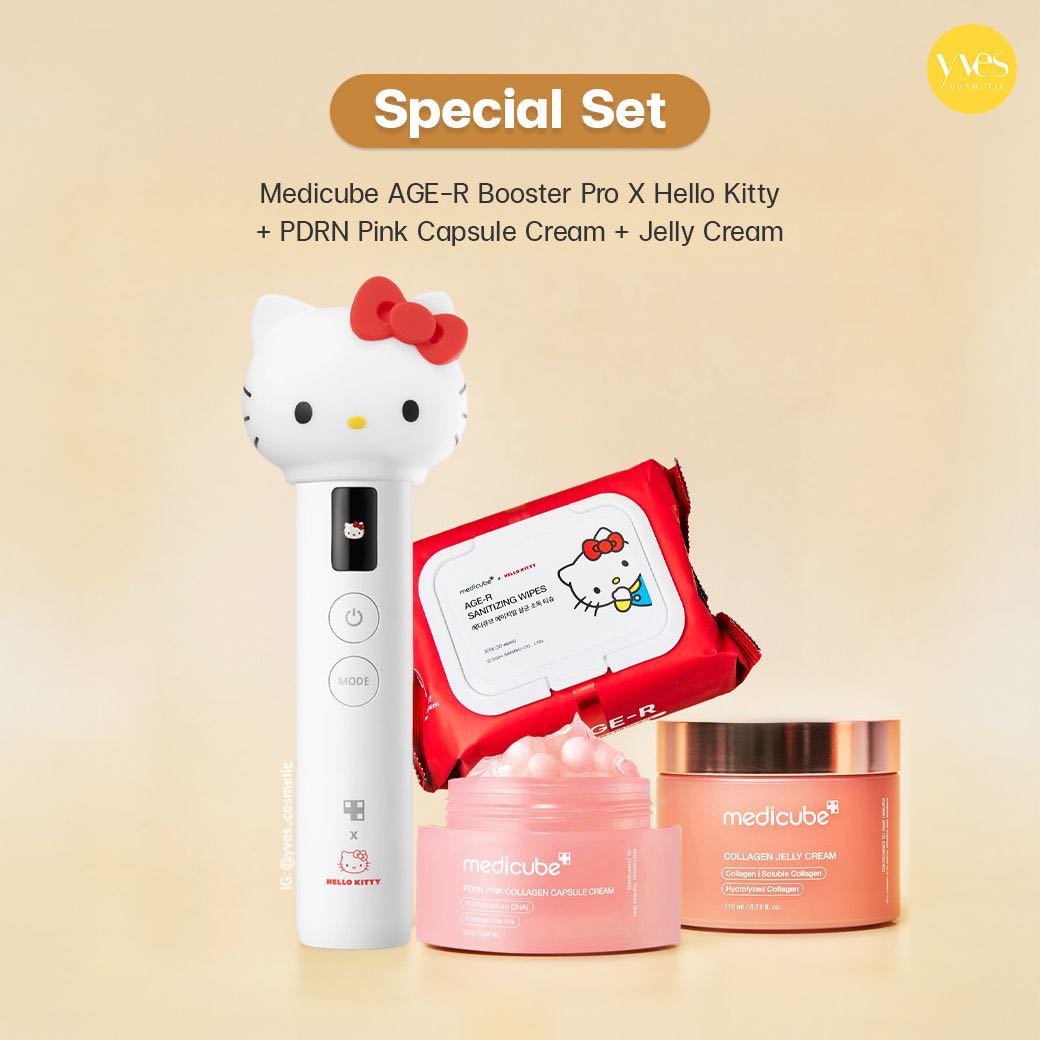 Set Medicube | Age-R Booster Pro (Hello Kitty) + PDRN Capsule 50g + Jelly Cream 110ml