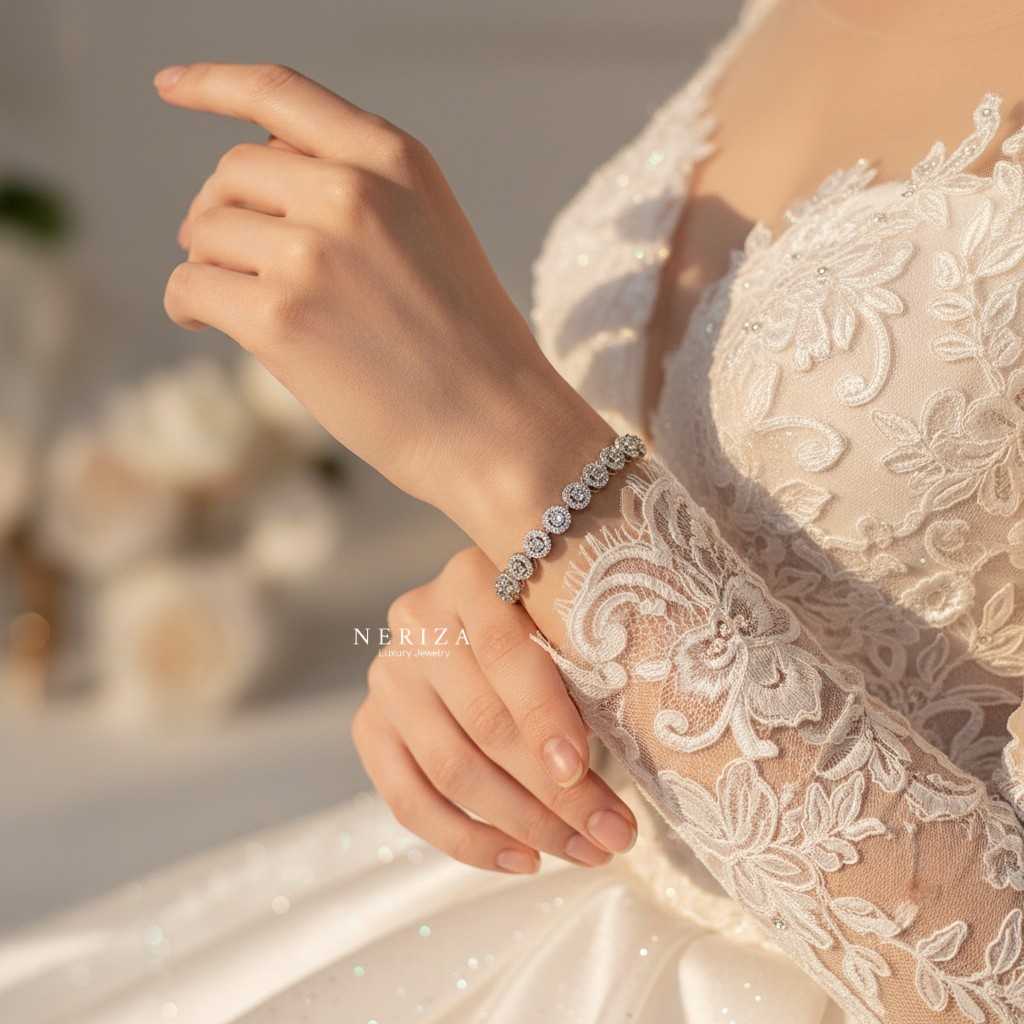 ข้อมือเพชรสังเคราะห์เกรดพรีเมี่ยม รหัส NB006