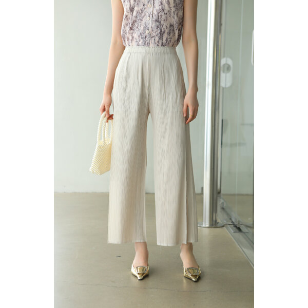 ยาว37นิ้ว! 2MUAY รุ่น GJO7271 กางเกงอัดพลีทงานคุณภาพ BAT STRAIGHT LAYER PLEATED PANTS 18สี FREE SIZE