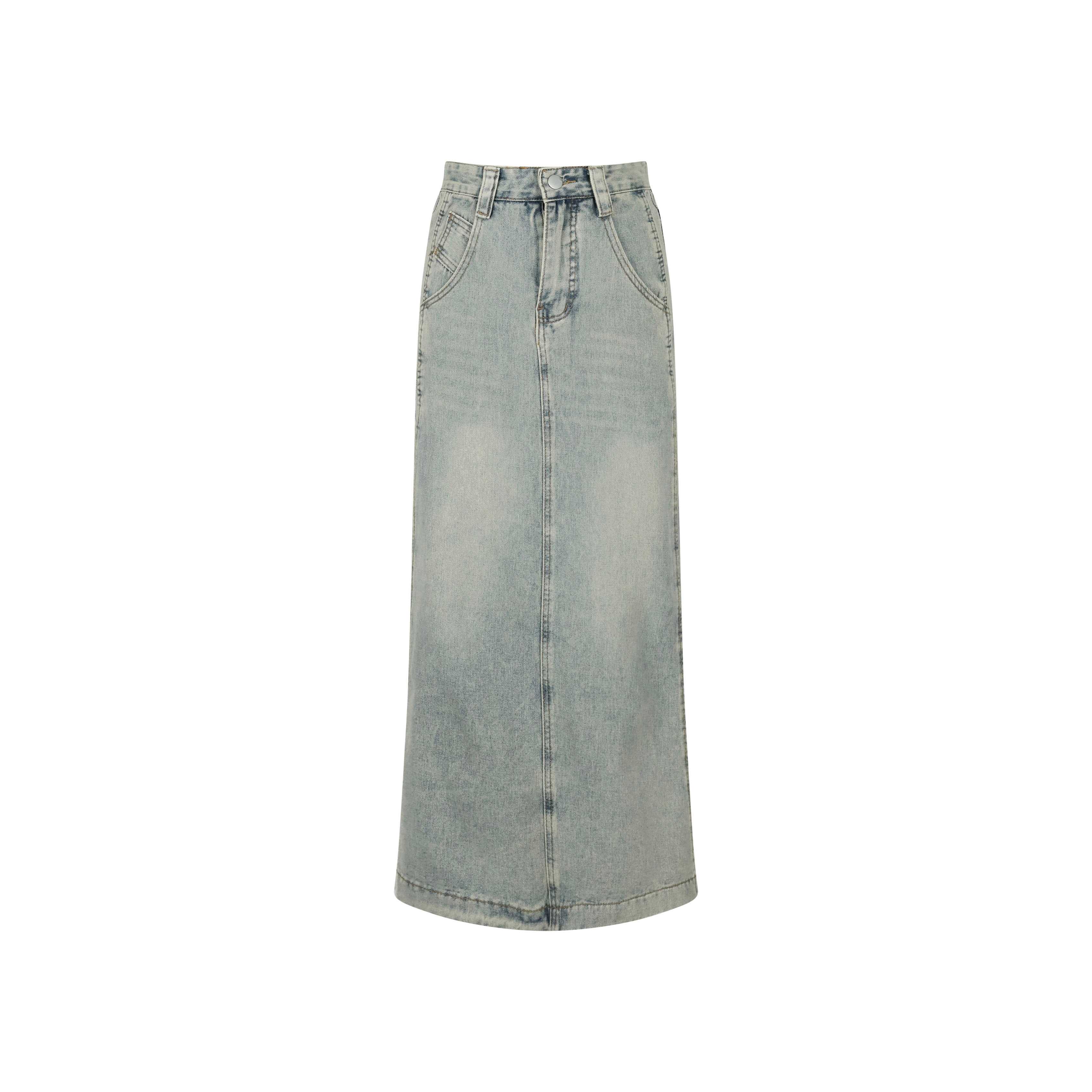 SHU DENIM MAXI SKIRT  LIGHT BLUE JEANS - FWAB8320-BL06