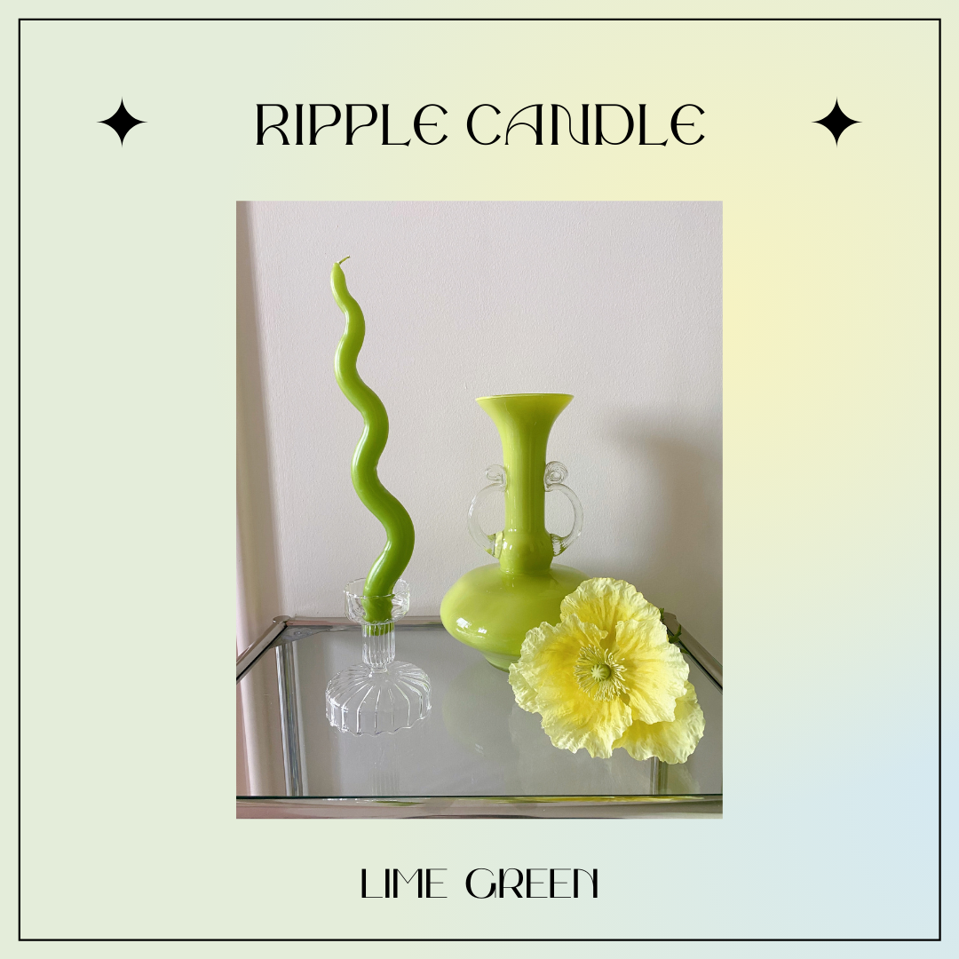 Ripple Candle - Lime Green