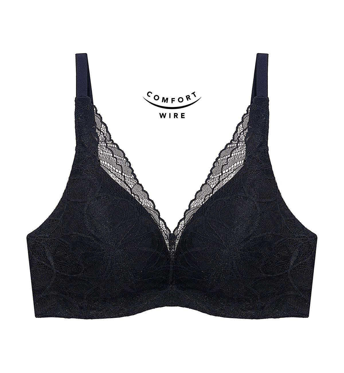 Triumph 10221660 Body Make Up Illusion Lace WHU DV AX-R 0004 เสื้อชั้นในแบบมีโครง สีดำ