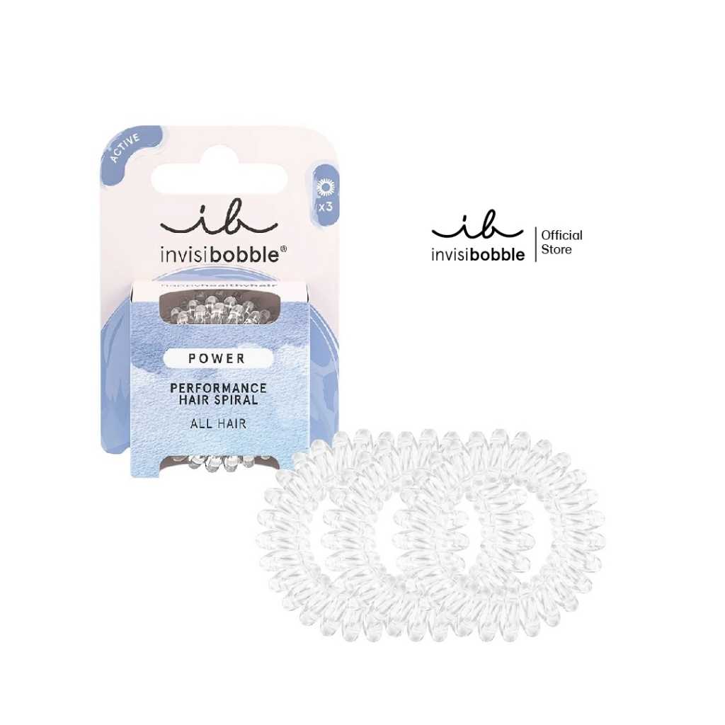 invisibobble ยางรัดผม ผมหนา ผมไม่เป็นรอย รุ่น Power สี Crystal Clear (1 กล่องบรรจุ 3 ชิ้น)