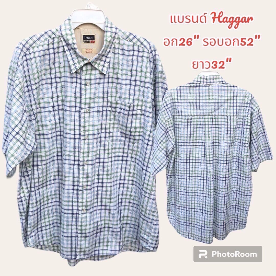 เสื้อเชิ้ตลายสก็อตแขนสั้น แบรนด์งานนอกนำเข้ามือ2 ผ้าcottonเกรดพรีเมี่ยม สินค้าพร้อมจัดส่ง