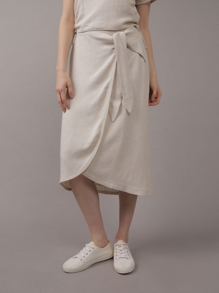 กระโปรง ผู้หญิง FAUX WRAP MIDI SKIRT ( 031-4897-109 )