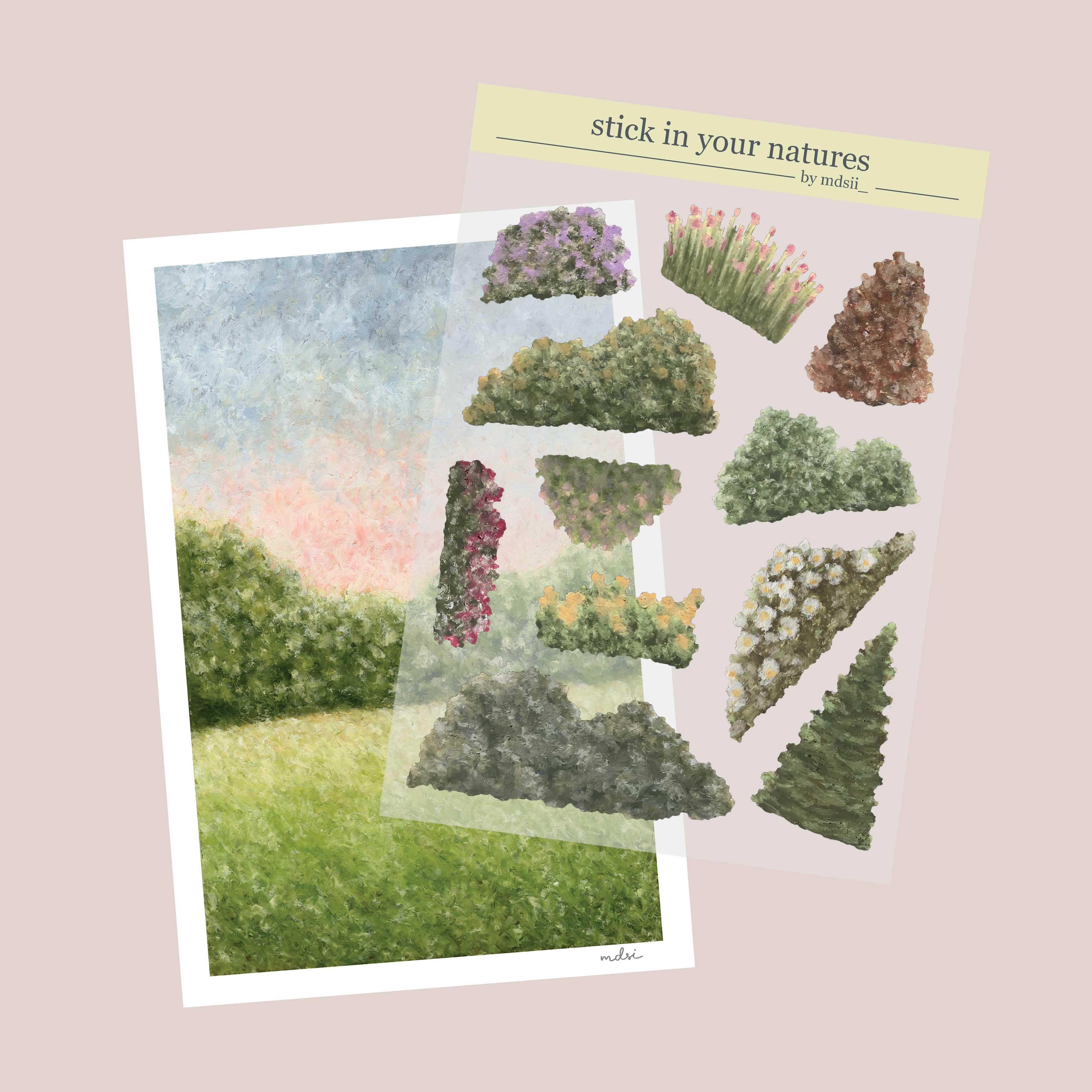 flower garden diy postcard