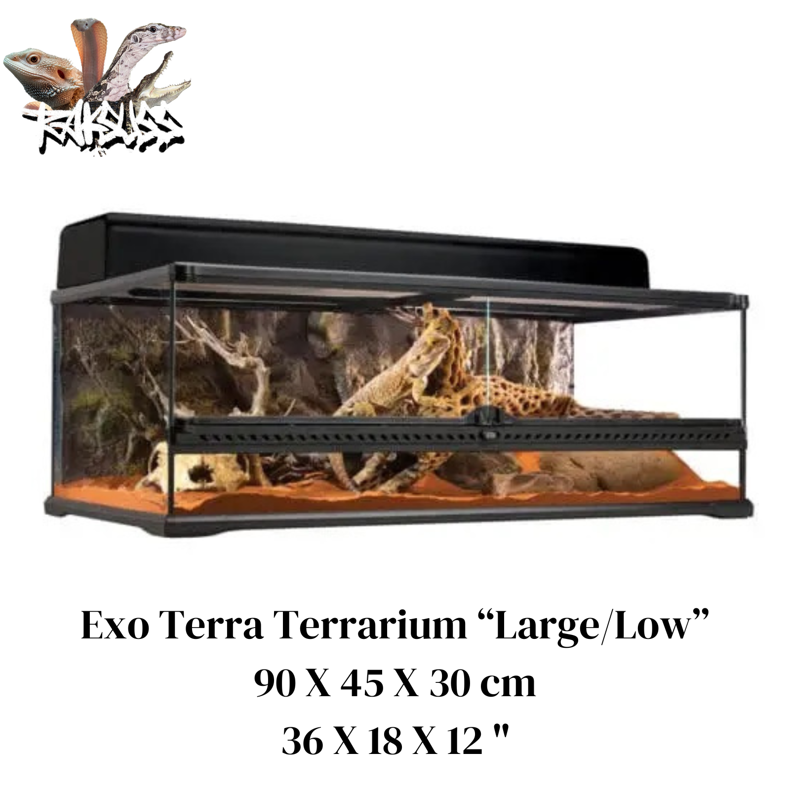 Exo Terra Natural Terrarium Large Low 36” x 18” x 12”(PT2611)
