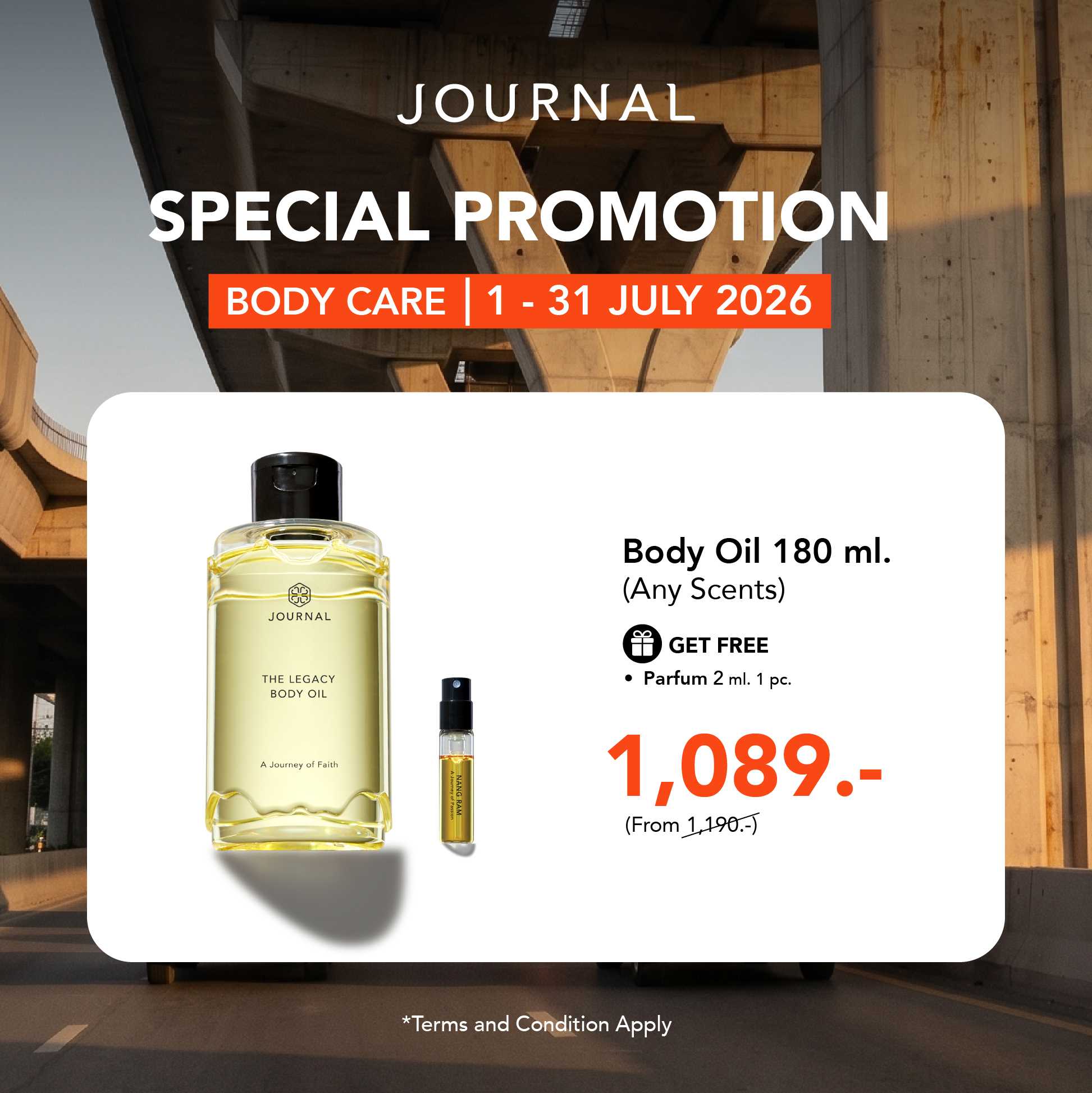 July Special✨Body Oil 180 ml ราคาพิเศษ 1,089.- (ปกติ 1,190.-) และของแถมฟรี 4 รายการ