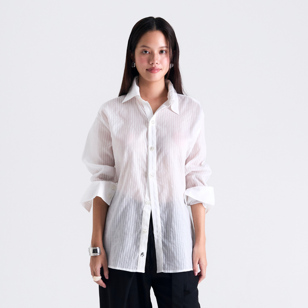 Plush Studios Bianca Sheer Shirt เสื้อเชิ้ตซีทรูเนื้อผ้าเบา สวมใส่สบาย ระบายอากาศได้ดี