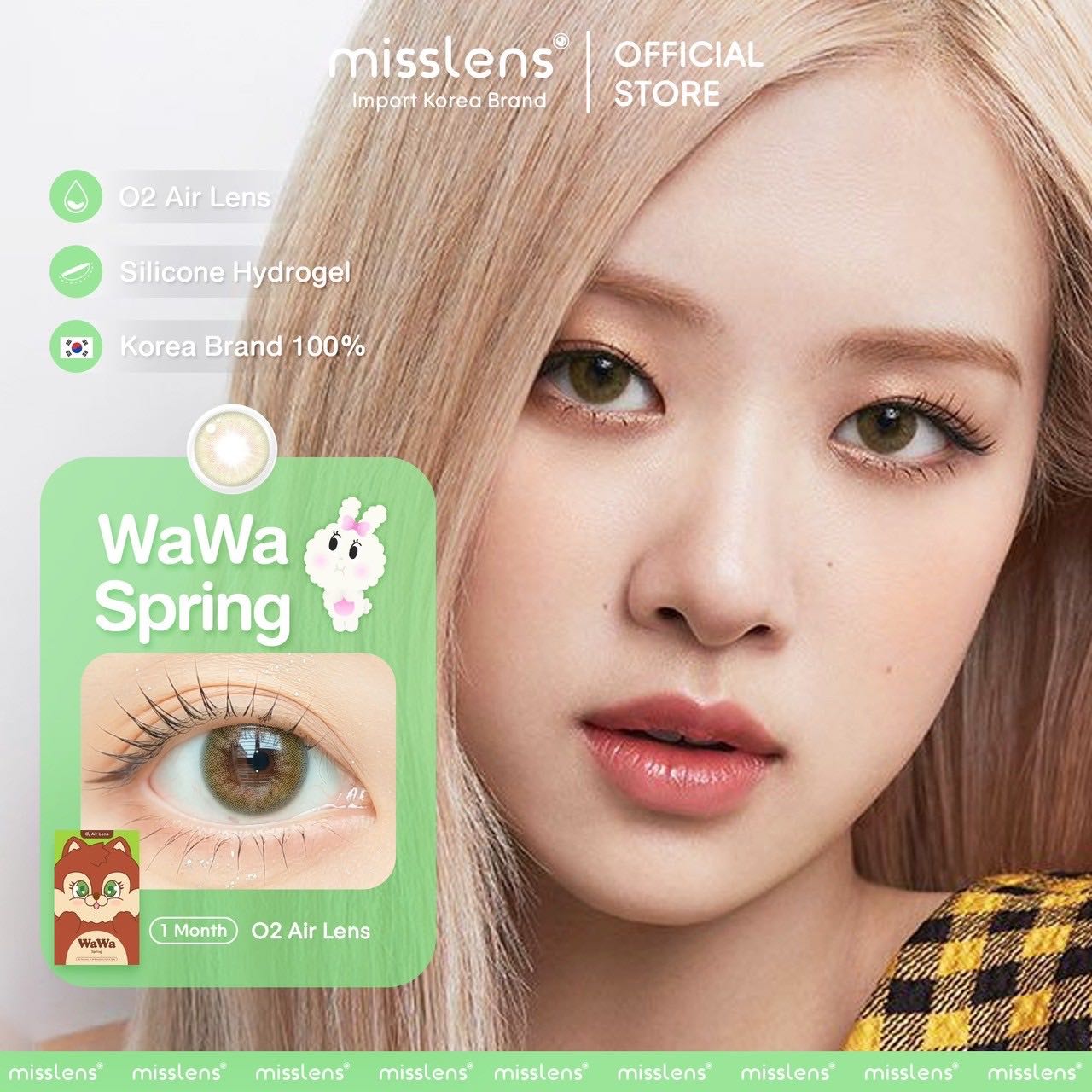 Sisse Lens รุ่น Wawa Spring (ค่าสายตา -0.00 ถึง -4.00) เลนส์รายเดือน