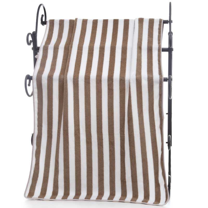 ผ้าเช็ดตัวขนเป็ด ลายริ้วสีน้ำตาล ขนาด70x140ซับนํ้า10เท่า หลายสี