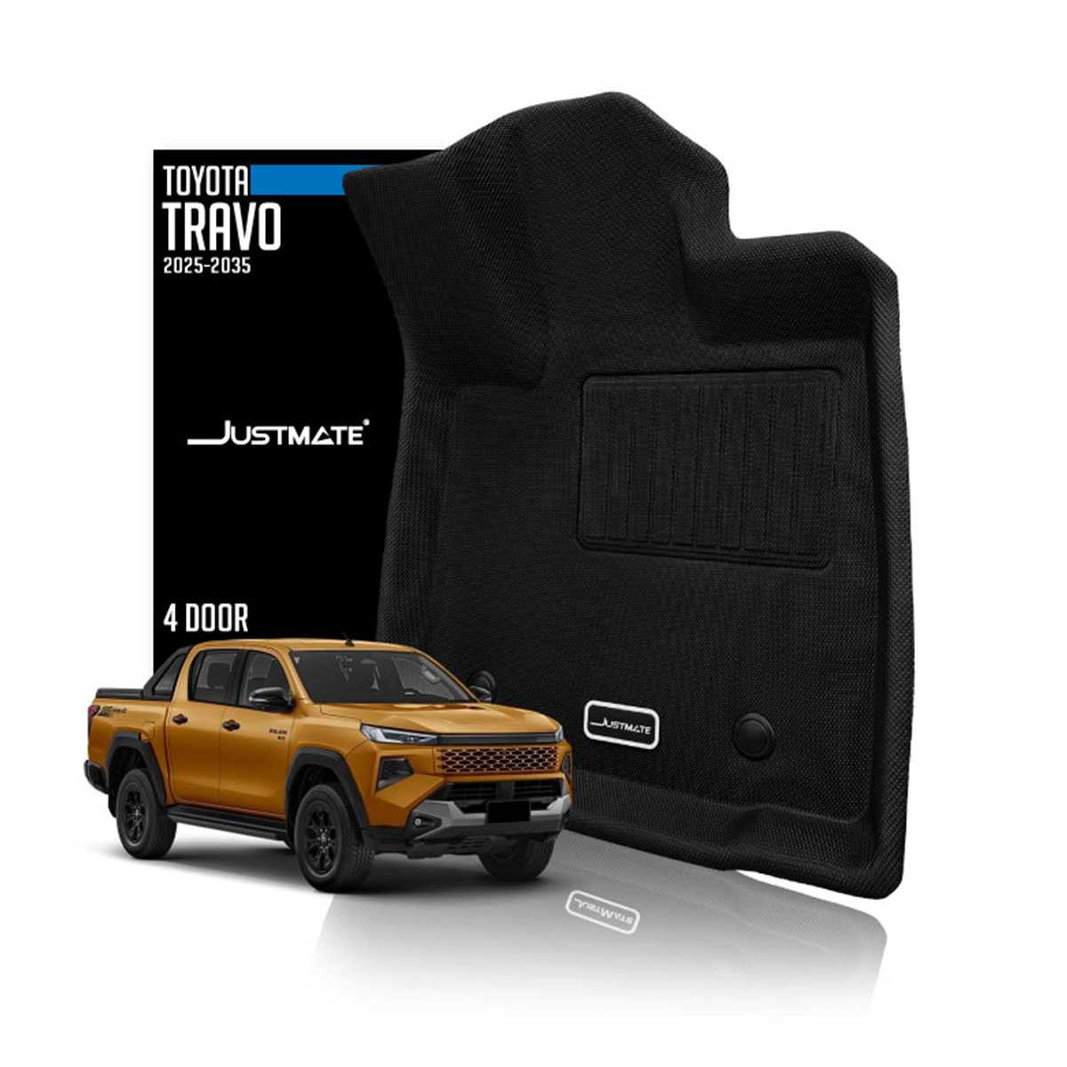 [JUSTMATE] TOYOTA พรมปูพื้นรถยนต์ HILUX TRAVO 4D 2025 - 2035  AT/MT เกียร์อัตโนมัติ / เกียร์ธรรมดา