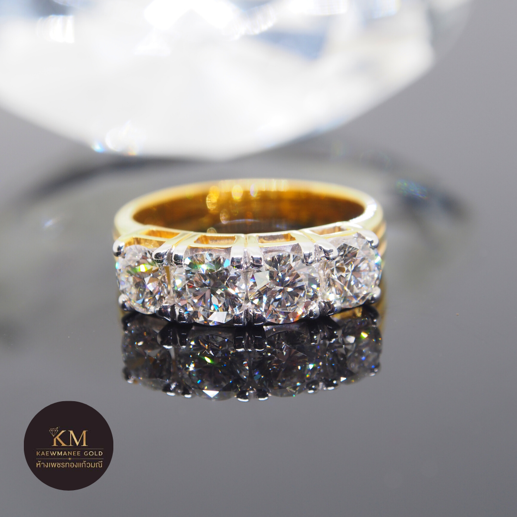 แหวนเพชร Independent Diamond Line Ring (90% Gold)