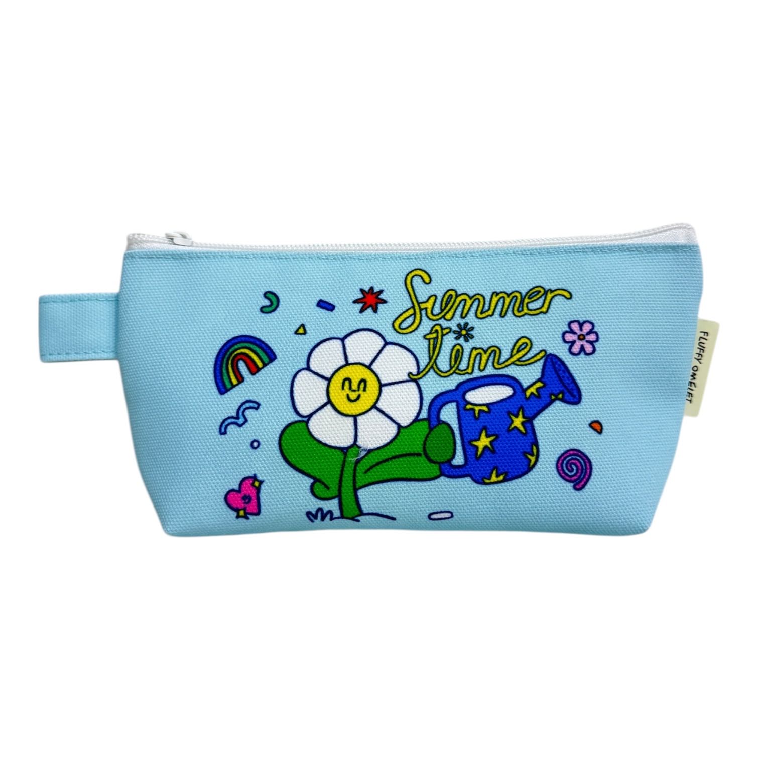 กระเป๋าเครื่องสำอางค์ กระเป๋าใส่เครื่องเขียน กระเป๋าดินสอ Fluffy สีเขียวมินส์ ขนาด 21 x 10 ซม.