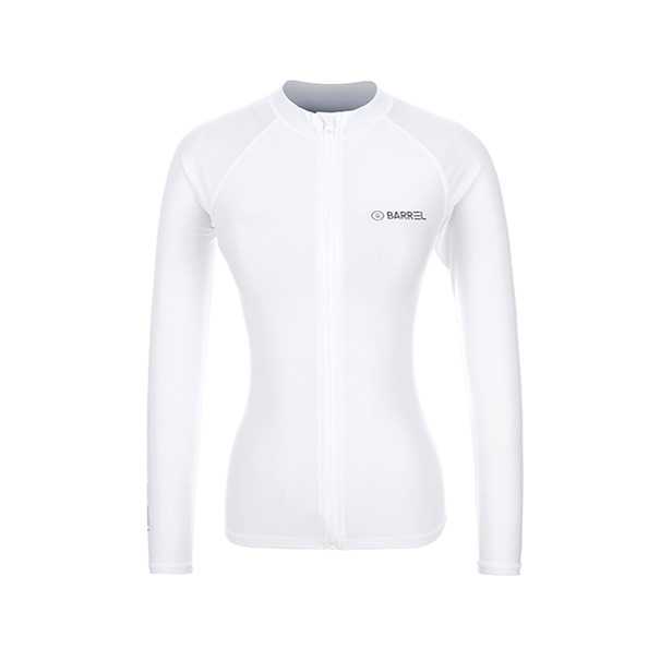 BARREL WOMEN PIHA ZIP UP RASHGUARD - WHITE ชุดว่ายน้ำ ชุดว่ายน้ำแขนยาว ชุดว่ายน้ำผู้หญิง (WATER)