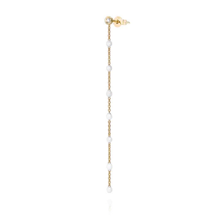 EARRING - Yellow Gold Diamond White Dots
