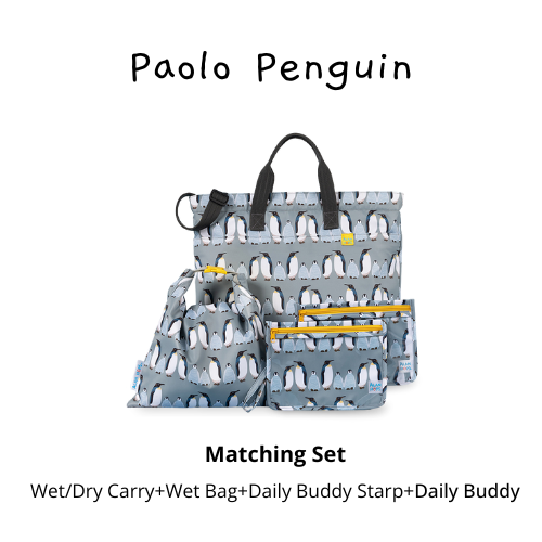 Matching Set: Paolo Penguin (Wet/Dry Carry+Wet Bag+Daily Buddy Starp+Daily Buddy)