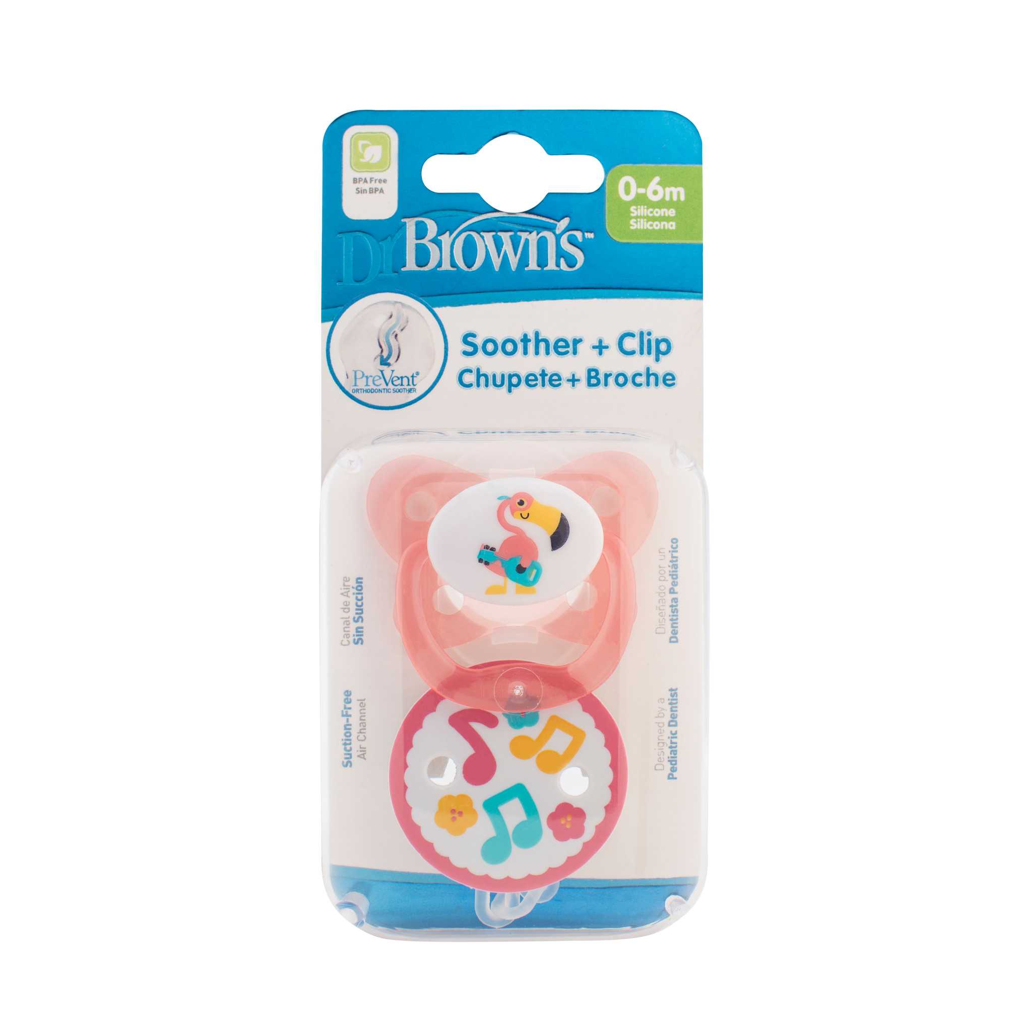 #จุกหลอก Dr.Brown's : DRBPV11001 PreVent BUTTERFLY SHIELD Soother - Stage 1 plus Clip