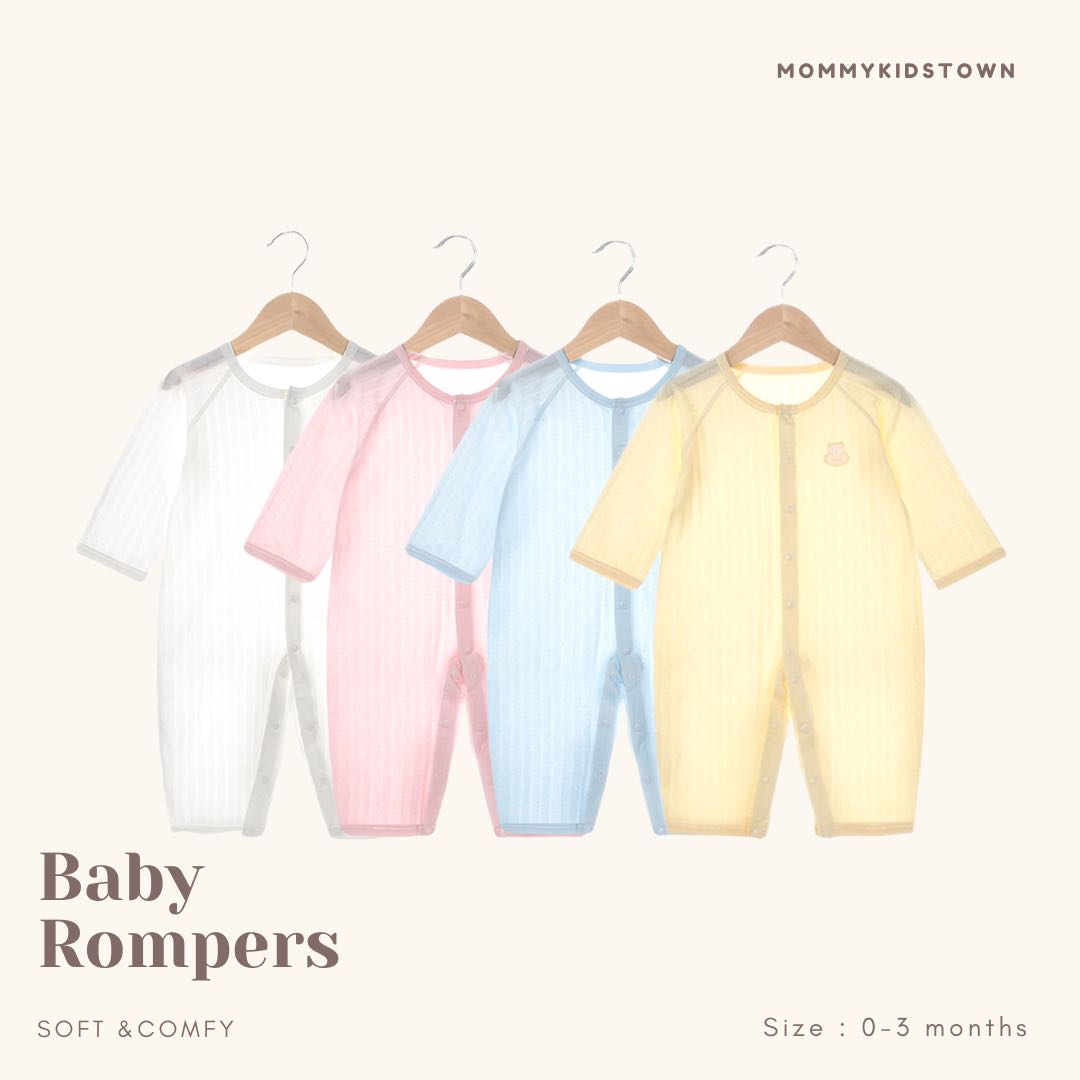 baby rompers 0-3 months (เนื้อผ้าเบาสบาย ไม่ร้อน)