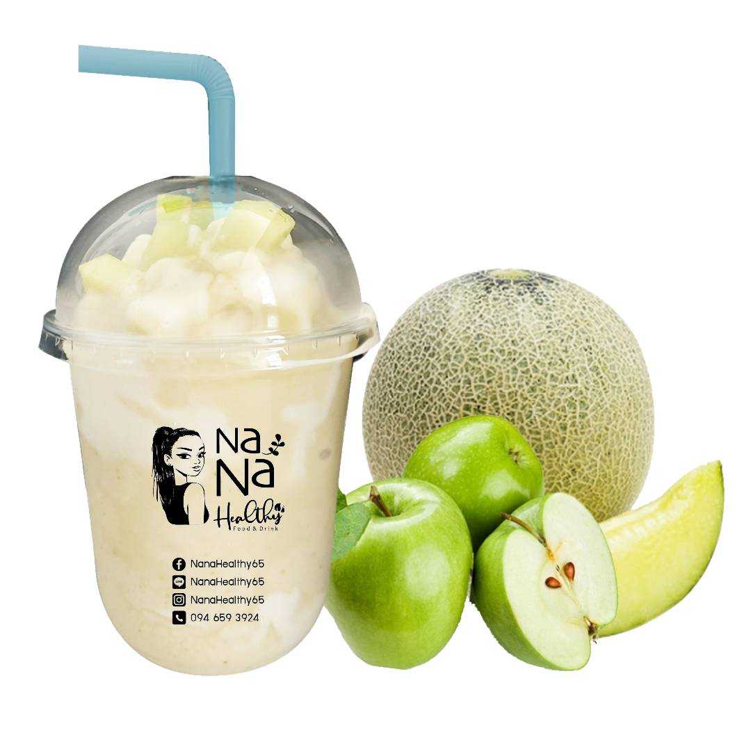 สมูทตี้โยเกิร์ต เมลอน+แอปเปิ้ลเขียว / Melon + Green Apple yogurt Smoothie