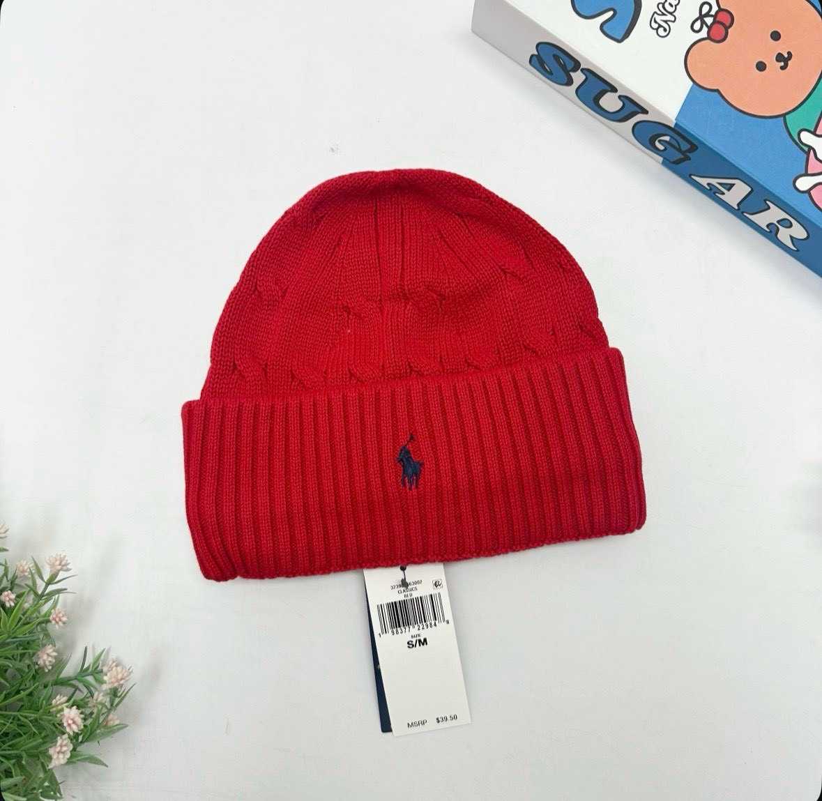 พร้อมส่ง  Ralph Lauren Cotton Beanie Red ( Kids )