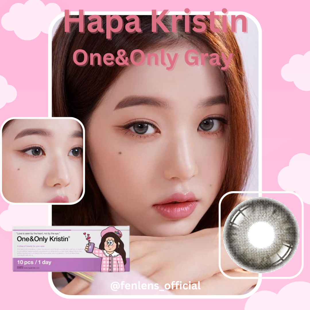 Hapa Kristin สี One&Only Kristin Gray ปกติ ค่าสายตาปกติ ถึง -10เลนส์รายวัน5คู่