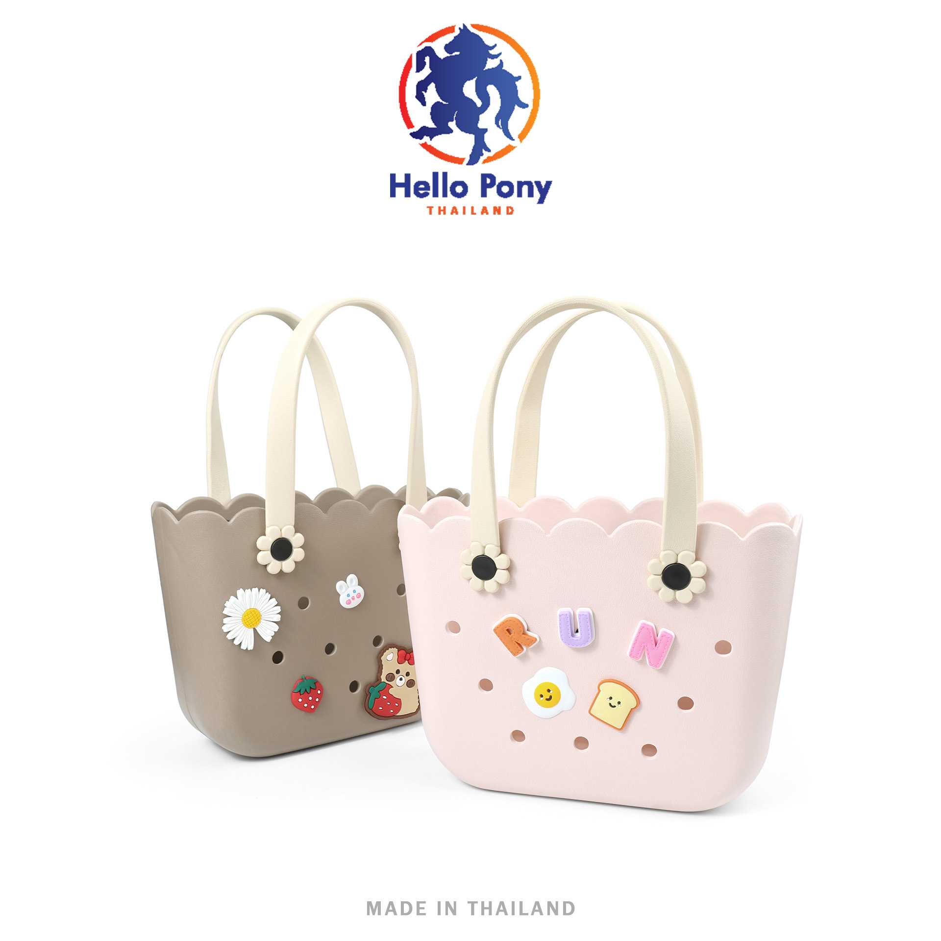 Hello Pony รุ่น BM4006 กระเป๋าทรงถังดอกไม้ เข้ากับทุกการแต่งกาย Size 18 x 27.5 CM