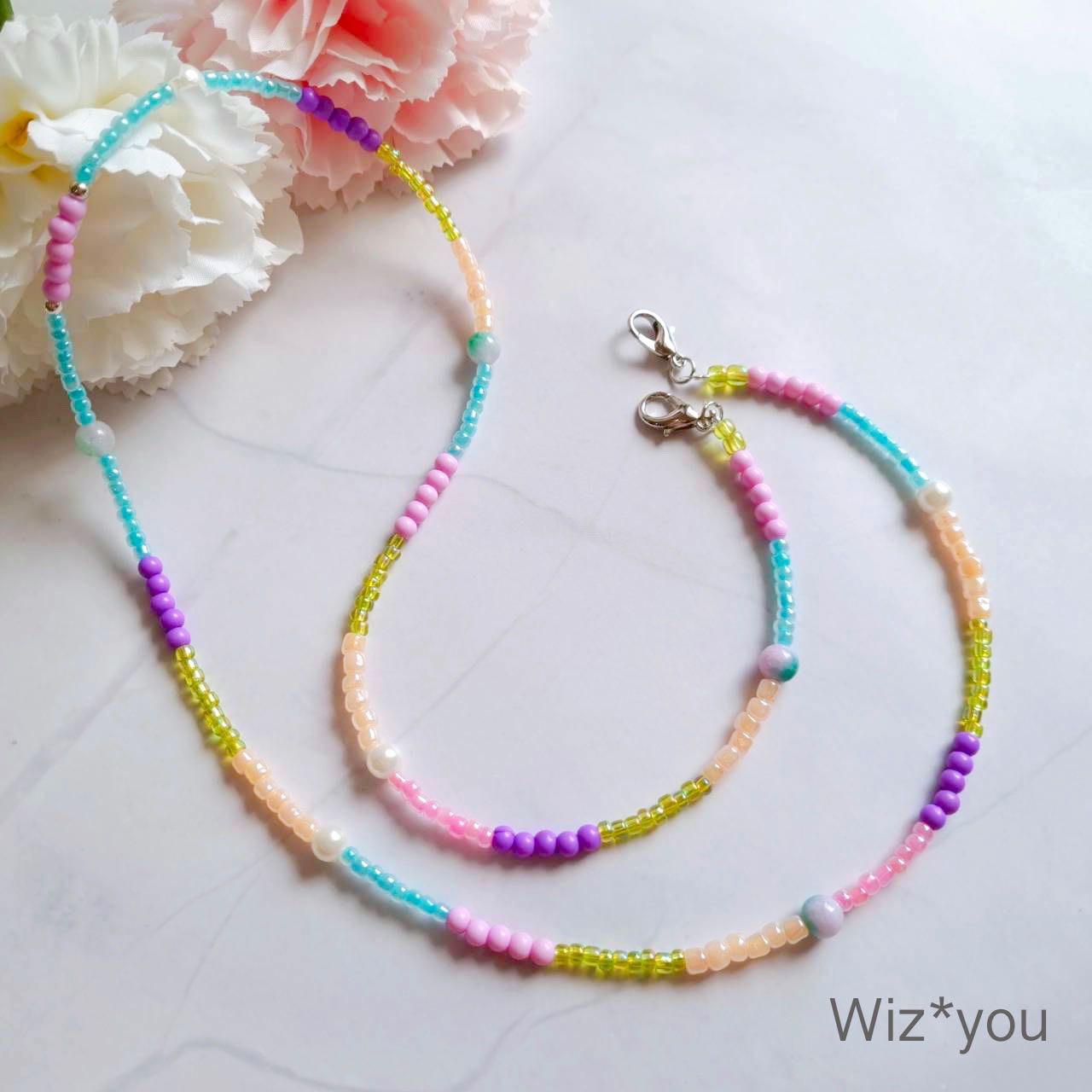 สายคล้องแมส สายคล้องแมสลูกปัดลายผสม งานHandmade
