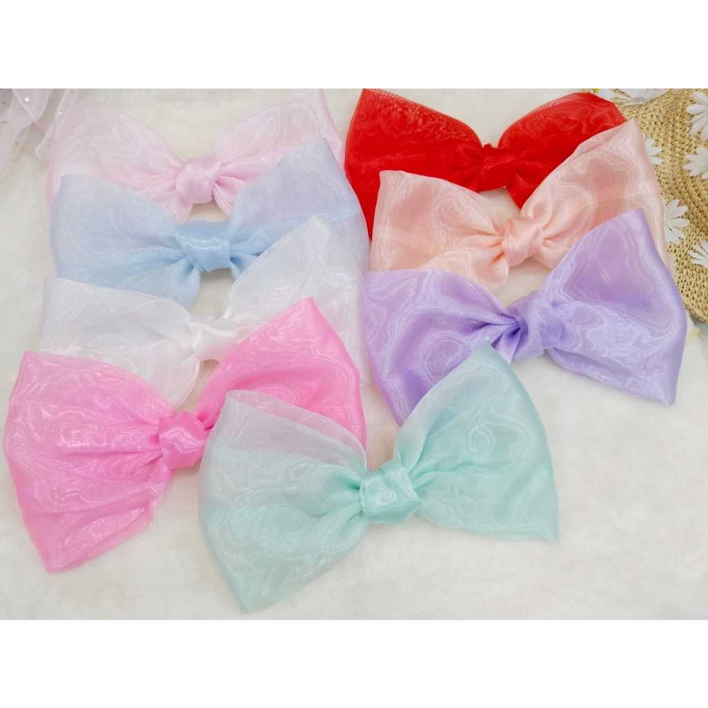 🦋 กิ๊ฟโบว์ผ้าแก้วงานแฮนด์เมดน่ารักๆ 🎀