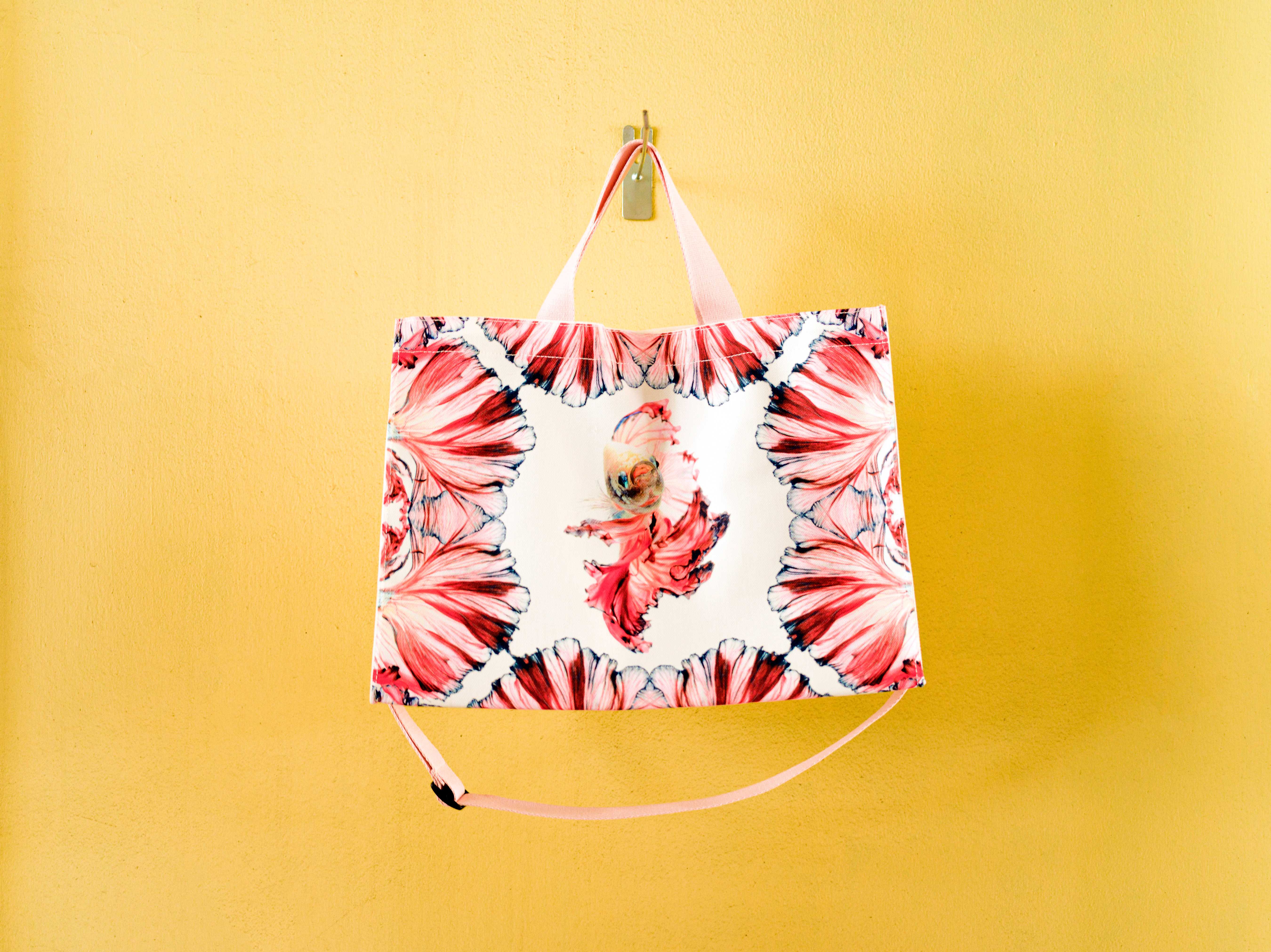 Blossom Pink Halfmoon Betta Large Tote - Pink