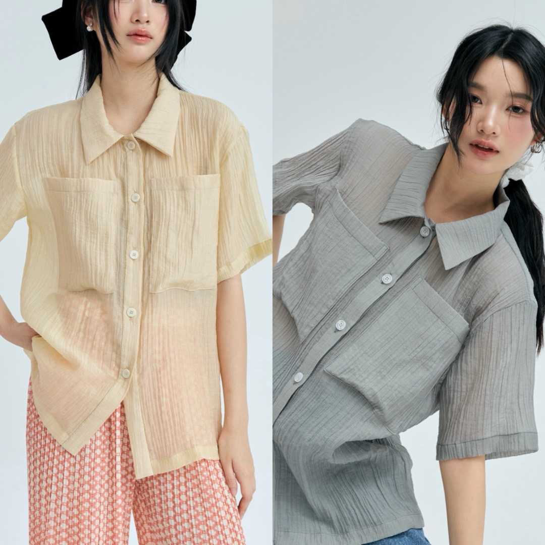 Aunchadabrand - Honey shirt เสื้อเชิ้ตแขนสั้น พรีออเดอร์7-10วัน