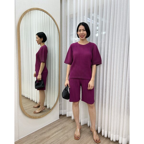 กก. ยาว21นิ้ว2MUAY รุ่น GM0501 / GM0761 THICK SHORT SLEEVE TOP WITH SHORT PANTS PLEATED SET 9 สี ...