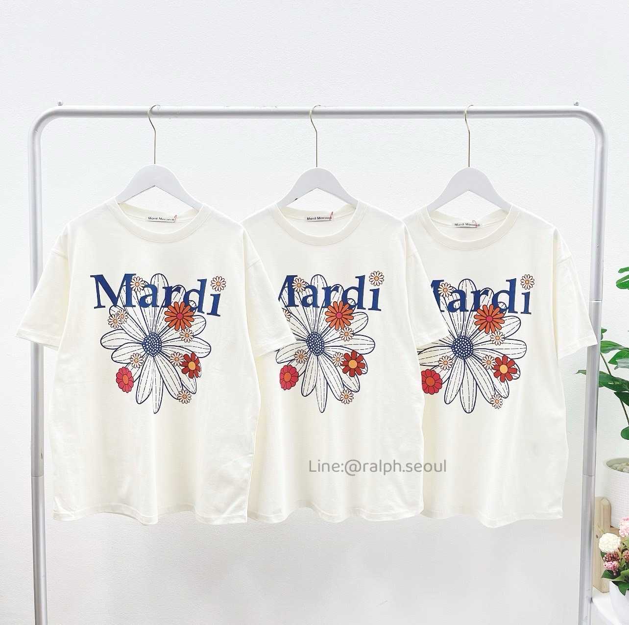 Mardi Flower Blossom T-shirt(CREAM/VINTAGEBLUE) New!!!