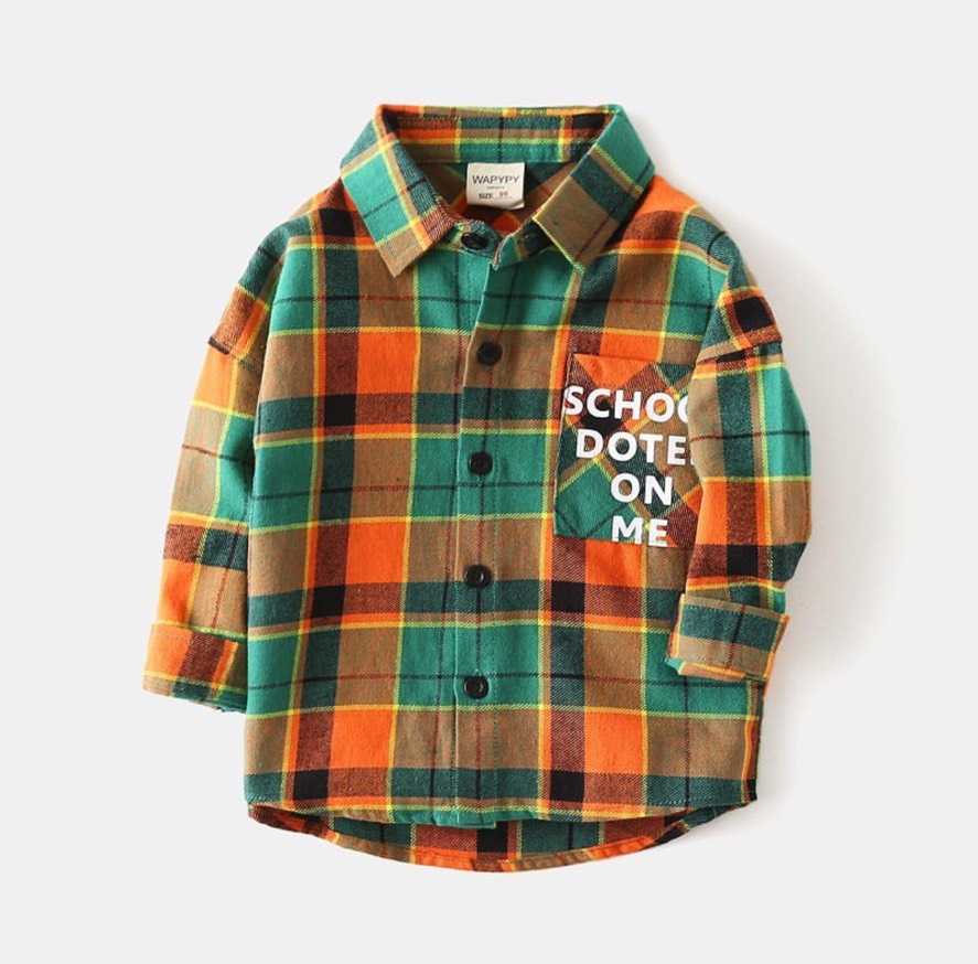 เสื้อเชิ้ตสีส้ม - Size100