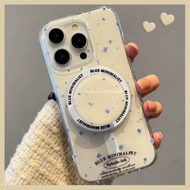 สอบถามก่อนกดสั่ง เคสหินอ่อน เคสชาร์จแบต สีครีม holder griptok ไอริง Magnetic เคสไอโฟน เคสiPhone แข็ง