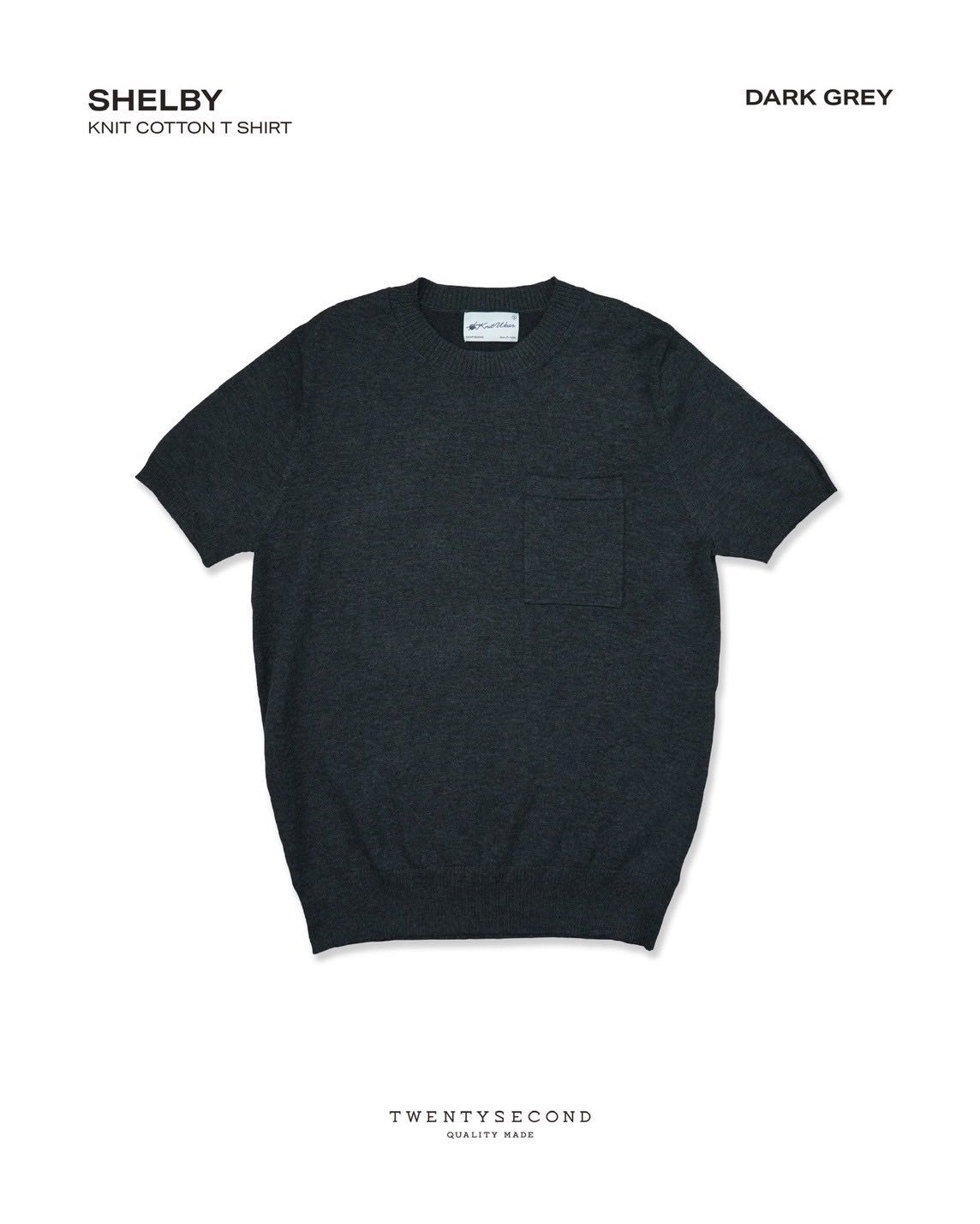 SHELBY KNIT TEE - DARK GREY