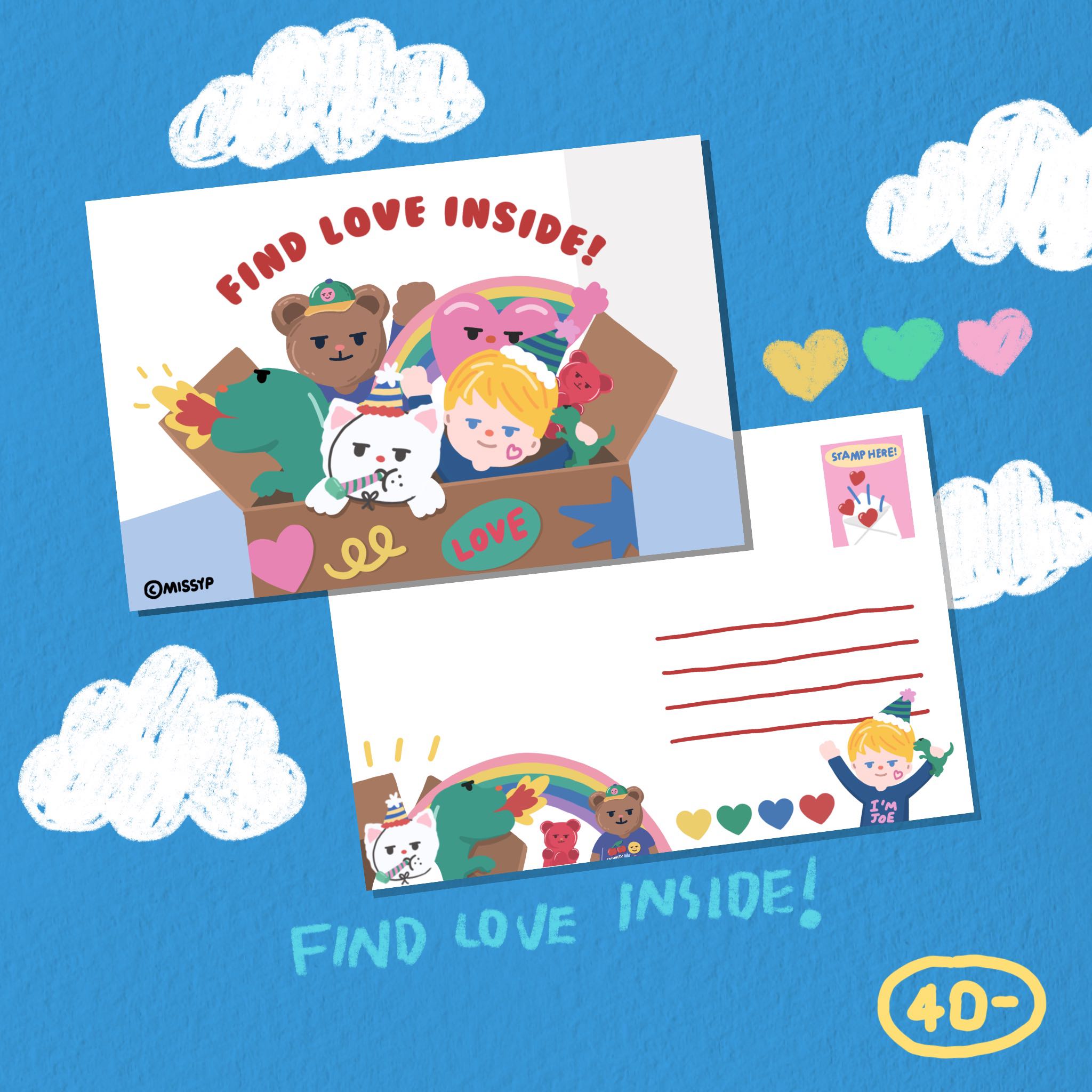 POSTCARD FIND LOVE INSIDE
