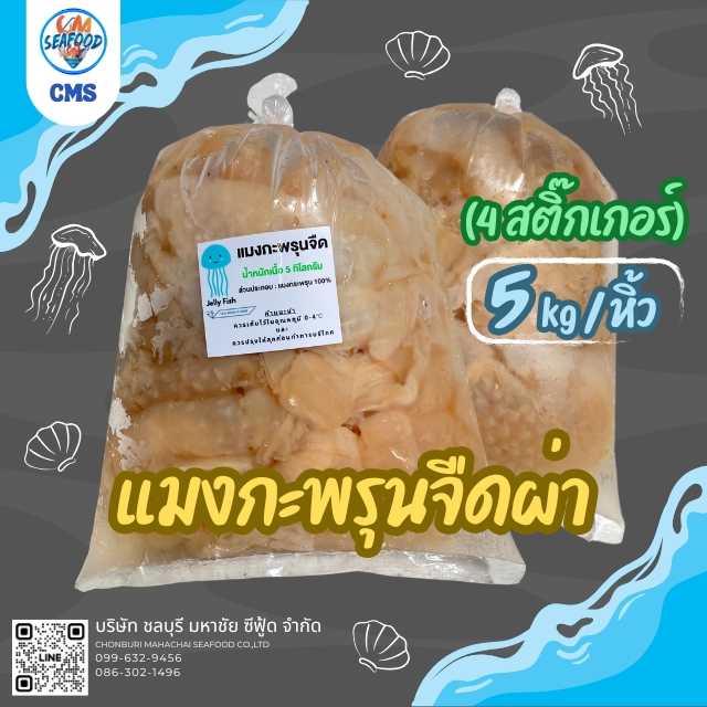 (จืด ผ่า 4 สติ๊กเกอร์) แมงกะพรุน 5kg/หิ้ว