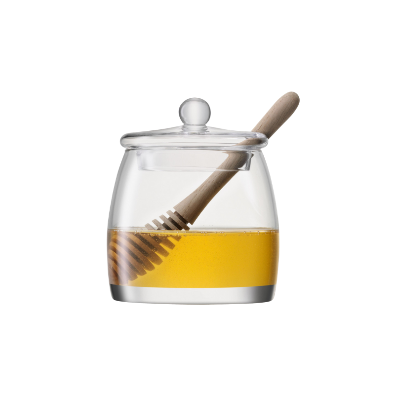 Serve Honey Pot and Oak Dipper